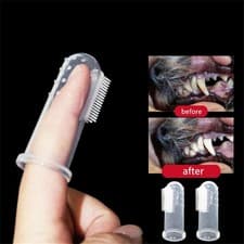 Image of Soft Finger Toothbrush Pet Dog Cat Dental Cleaning Teeth Care Hygiene Brush UK