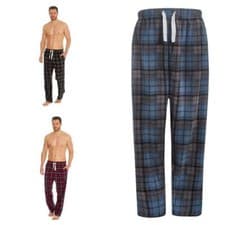 Image of Mens Fleece Checked Winter Loungewear Pant Elasticated Waist Trouser Size S-2X