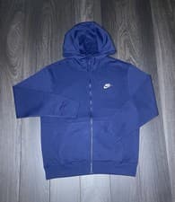 Image of NIKE SPORTSWEAR CLUB FLEECE FULL-ZIP HOODIE | NAVY | MEDIUM | BV2645-410