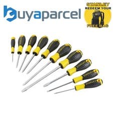 Image of Stanley Essential 10 Screwdriver Set PH Phillips PZ Pozi Flat STA060211 0-60-211