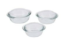Image of Pyrex 3 Piece Clear Glass Casserole Set Dishwasher and Oven Safe