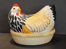 Image of Mason Cash Egg Holder Rack Mother Hen Nest Kitchen Storage Earthenware Display