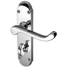 Image of Epsom Style Bathroom Door Handle 170mm X 40mm Polished Chrome Finish