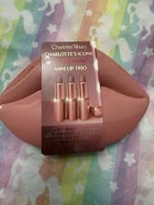 Image of Charlotte Tilbury Iconic Mini Lip Trio Pillow Talk Supermodel Walk of No Shame