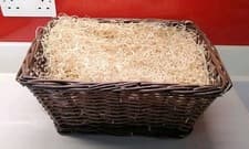 Image of Christmas Hamper Basket Wicker Rattan Shredded Wood Shaves for Foods Fireplace