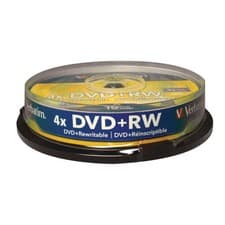 Image of Verbatim DVD+RW Silver Non-Printable Spindle (Pack of 10) (43488)