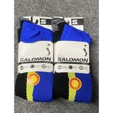 Image of Salomon focus ski socks Blue L Size 7.5-10 (Eu 42-44) RRP £50