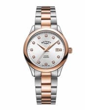 Image of New Ladies Rotary ‘Oxford’ Rose Plated & Steel Quartz Watch LB05094/70/D *no box