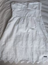 Image of New Superdry Broderie Anglaise cotton summer Dress S / 10 BNWT short white optic