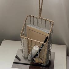 Image of Hanging Storage Basket Basket Storage Rack with Hook Save Space Nordic Basket