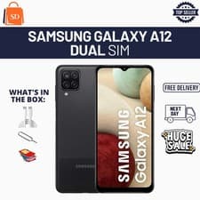Image of Samsung Galaxy A12 64GB/128GB 4GB Android Unlocked Smartphone Black Pristine A+