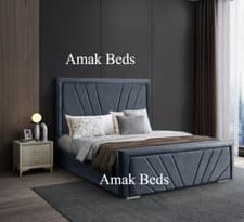 Image of Plush Velvet Emily Bed Frame, With / Without Storage Double King Super King