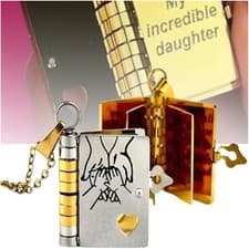 Image of Engraved Clavicle Necklace Gift For Daughter Book Necklace Can Be Opened