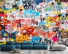 Image of Graffiti Street backdrop Urban Wallpaper Mural Removeable Washable Peel & Stick