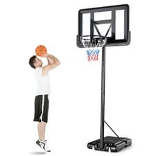Image of Adjustable Basketball Hoop Stand 1.35-3.05m with Shatterproof Backboard Wheels