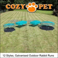 Image of Rabbit Run Galvanised Cozy Pet Play Pen Guinea Pig Dog Playpen Puppy Cage Hutch