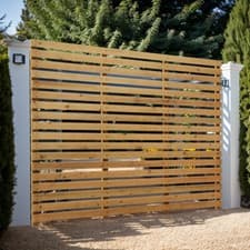Image of Wide Heavy Duty Vertical Slatted Garden Fence Panel Pressure Treated Panels 6ft