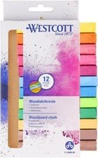 Image of Westcott chalk 12 pieces coloured | pack of 12 12 count (Pack 1), Coloured 