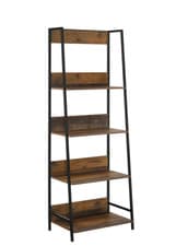 Image of Bookcase with 4 Shelves Metal Frame Oak Effect Home Office Storage