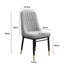 Image of 2/4PCS Dining Chairs Set Leather Padded Seat Metal Leg Kitchen Restaurants Chair