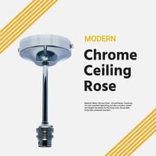 Image of NEW Chrome Ceiling Rose Pendant Light Fitting【2022 New Collection】UK