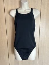 Image of Nike Hydrastrong Fastback One-Piece Swimsuit Black UK 40