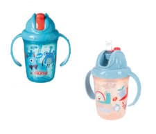 Image of Nuby Flip n Sip Straw Cup with Handles 240 ml 6m+ Baby Trainung Learning Cup