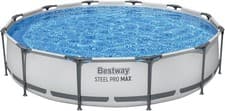 Image of Bestway BW56416GB-21 Steel Pro Round Frame Swimming Pool with Filter Pump, Grey