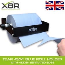 Image of Blue Roll Paper Towel Dispenser Holder Wall Mounted Bracket Workshop Garage