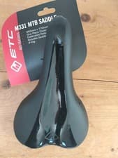 Image of ETC MTB Mountain Bike / Cycle Saddle with Seat Post Clamp & Calibrated Rails