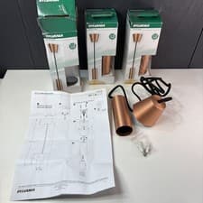 Image of Modern Sylvania Sylcone Copper E27 Pendant Lights Ceiling Drop Lamps X3 - New