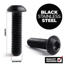 Image of Black Stainless Steel Socket Button Screws M5 M6 M8