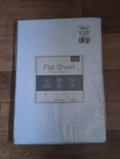 Image of Egyptian Cotton Single White Flat Bed Linen Sheet 175cm x 275cm