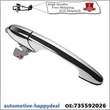 Image of NEW For Fiat 500 Near Side Passenger Side Chrome Outer Door Handle 735592026