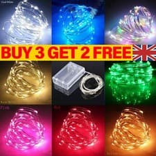 Image of 2-10M LED Fairy String Lights Micro Rice Copper Wire Xmas Light Battery Operated
