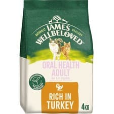 Image of JAMES WELLBELOVED ADULT ORAL HEALTH TURKEY COMPLETE DRY CAT FOOD 1.5KG 