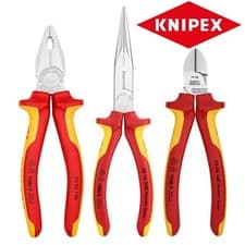 Image of Knipex 3Pc Electricians VDE Plier Set Long Nose, Side Cutter, Combination 002012
