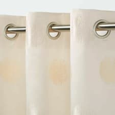 Image of 1 Pair B&Q Kolla Cream-Natural-Beige Spotted Eyelet Ring Top Curtains