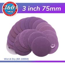 Image of 75mm Wet and Dry Sanding Discs 3 inch Sandpaper Hook and Loop Pads Grit 60-10000