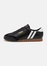 Image of Patrick Bergan Mens Trainers Casual Shoes Black White Leather