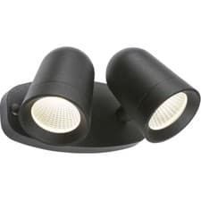 Image of Knightsbridge 230V IP65 18W LED Black Twin Spot Floodlight - FLTB