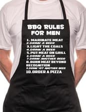Image of Barbeque Rules For Men BBQ Cooking Funny Novelty Apron