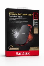 Image of SanDisk Extreme PRO Portable SSD with USB4 4TB SDSSDE81-4T00-GB25 Black.