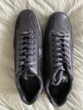 Image of Hugo Boss Spacit Suede Trainers Size UK 8 EU 42 Mens Navy Blue Designer