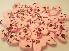 Image of 100 X mini heart shaped bath bombs with petals - lots of flavours UK made new