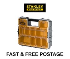 Image of Stanley FatMax Deep Professional Tool Organiser Case 10 Compartment Storage Box