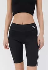 Image of NEW Adidas High Waist 3-Stripe Biker Shorts - FM2574 - Black / White - Size XS