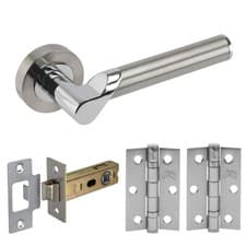 Image of Duo Chrome Door Handle Packs for Standard and Bathroom Doors