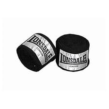 Image of Lonsdale Contender Hand Wrap Black One Size 3.5m 138inch Training Gloves Boxing