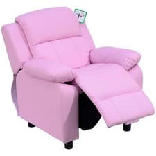 Image of HOMCOM Kids Recliner Armchair Games Chair Sofa Childrens Seat In PU Leather Pink